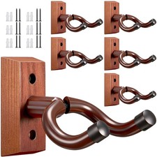 6Pack Guitar Wall Mount Bulk,Wood Guitar Hanger for Safe Storage and Display ...