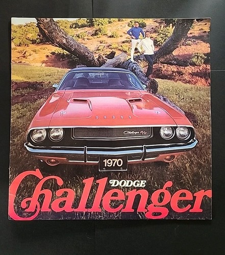 1970 Dodge Challenger Verkaufsprospekt - rote & lila Autos, technische Daten, Farbkarte