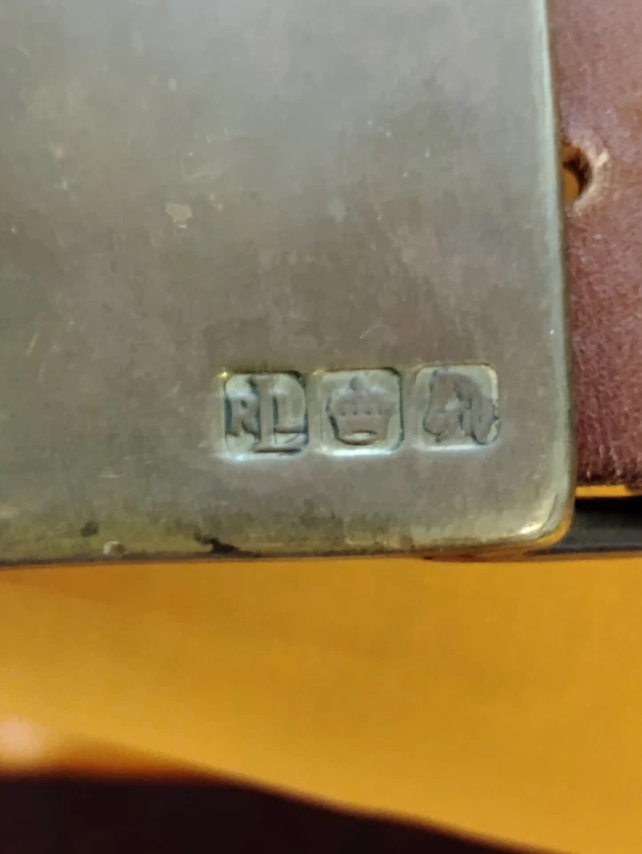 Ralph Lauren Brown  Leather Belt Brass Buckle Made in Argentina Size 36 Vintage - Image 3 of 4