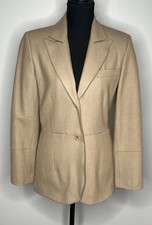 Harve Benard Women  s Beige Long Sleeved Button Up Blazer Jacket Size 4