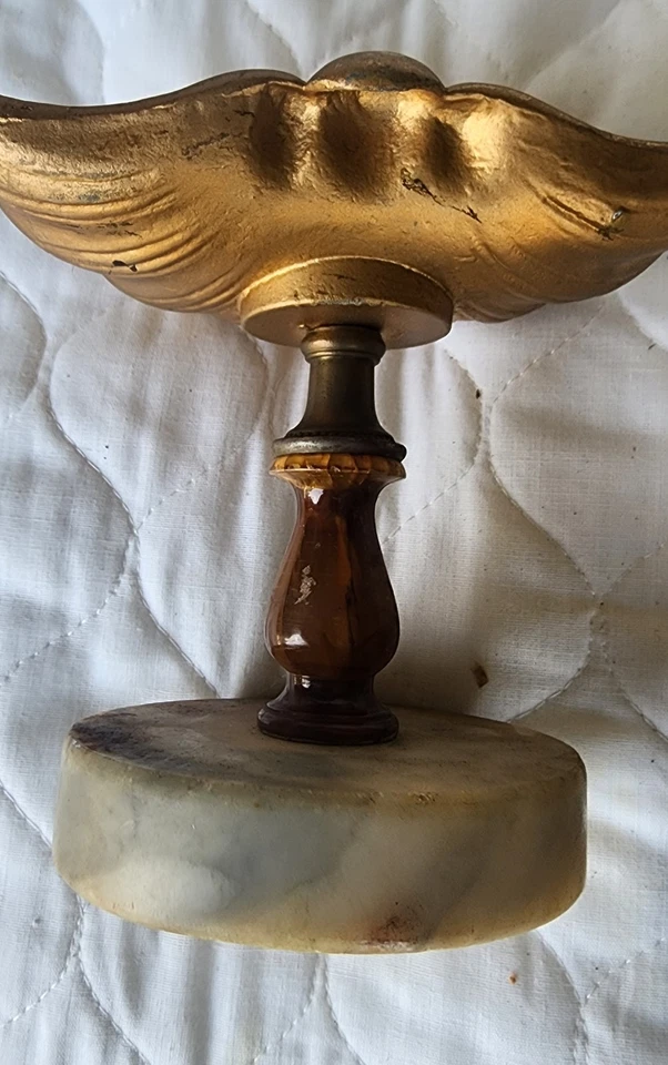 Tazza antigua de alabastro y bronce Foto 2 de 4