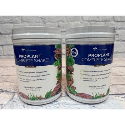 2 GUNDRY MD Proplant complete shake supplement Chocolate 544g Exp 9/30/26 SEALED