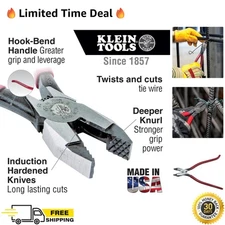 Ironworker Pliers 9in Alloy Steel Side Cutters Self-Opening for Twisting