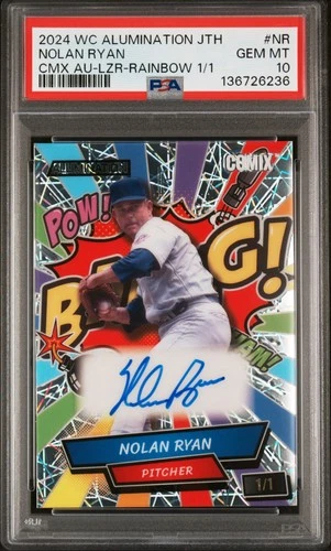 PSA 10 Wild Card Comix Rainbow NOLAN RYAN Rangers Auto 1/1 GEM MINT 10 POP 1