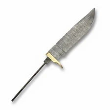 Hand Forged Damascus Bowie Blank Blade High Carbon Steel Hunting Knife Making