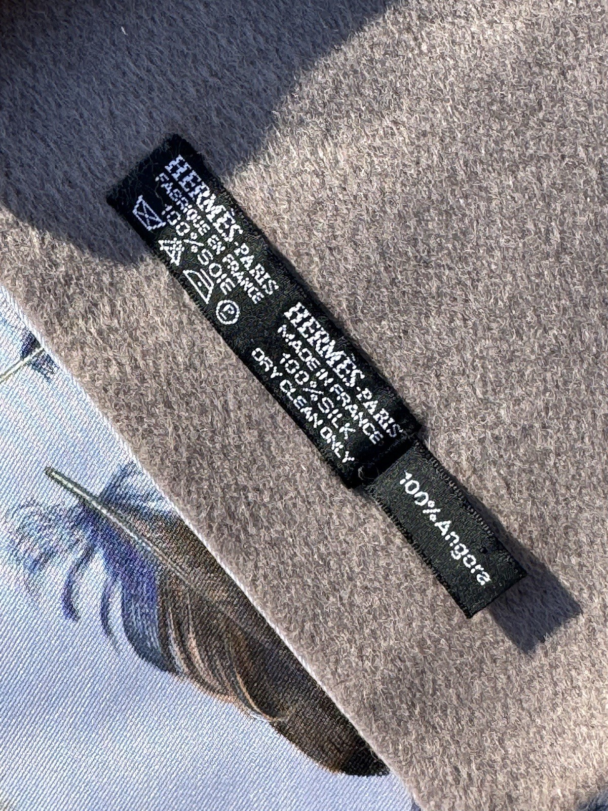 Authentic HERMES Feather Pattern Winter Scarf Rev… - image 3