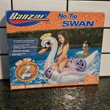 Banzai No Tip Swan Inflatable 2008 Htf Queen Princess Buoyancy Pool Nos Rare Htf