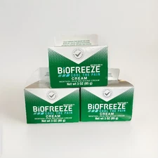 3 BiOFREEZE Cool the Pain CREAM 3oz Menthol Pain Relieving soothing NIB 05/2026+