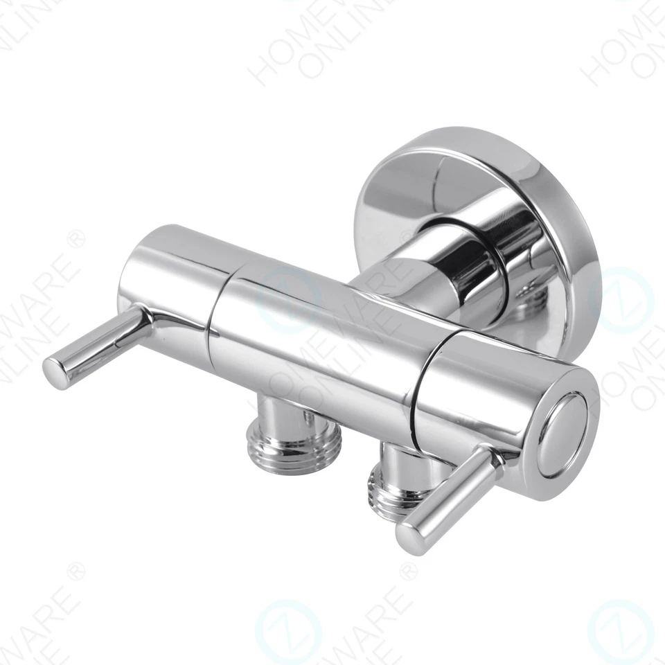 ACA Black/Chrome 1-In-2-Out Double Switch Dual Control Brass Toilet Bidet Valve - image 4 of 4