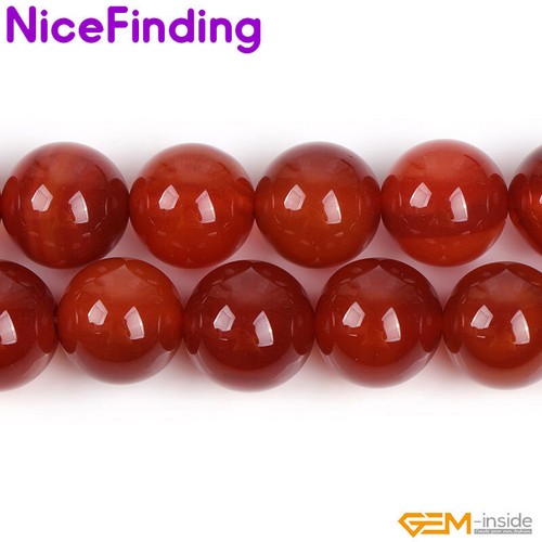 Natural Red Agate Round Loose Stone Beads For Jewellery Making Free Shipping 15" - Picture 12 of 76