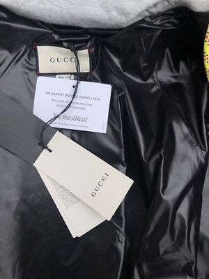 GUCCI LEATHER Bomber JACKET SIZE 48 NWT M L Logo Mesh Stripe