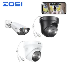 ZOSI 8MP/5MP PoE Security Add on IP Camera Waterproof AI Detection 2-Way Audio