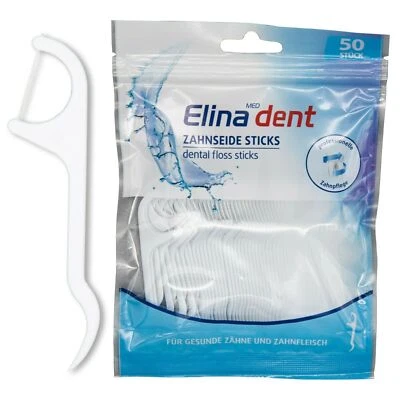 ELINA MED Zahnseide Sticks Zahnpflege Zahnseide Zahnreinigung mit Zahnstocher Pflege