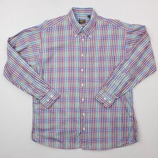 Vintage Gitman Bros Shirt Men Large Multicolor Madras Plaid USA MADE Button Down