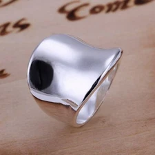 beautiful Fashion 925 silver MEN Women wedding solid Ring jewelry SIZE 6-10
