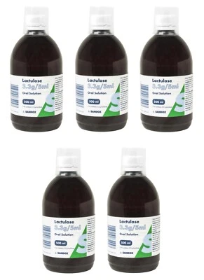 5 x SANDOZ Lactulose Oral Solution 3.3g/5ml (500ml)