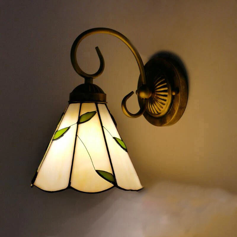 Tiffany Wall Lighting Petal Wall Sconces Retro Stained Glass Style