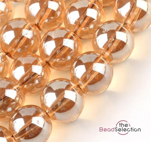 100 PERLINE VETRO ROTONDE TRASPARENTI 'AB ORO LUCENTEZZA 8mm PRODUZIONE GIOIELLI GLS127 - Foto 7 di 7