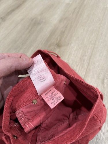 Mother Mid Rise Dazzler Ankle in So Far Gone Stretch Jeans 28 Red - 第 9/15 張圖片