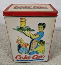 VINTAGE COLA CAO CHOCOLATE Drink Spain HARINA LITHOGRAPH ADVERTISING TIN BOX