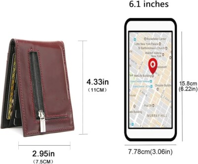 Smart Wallet Anti-Lost Tracker Standortaufzeichnung über GPS Telefon minimalistische Walle
