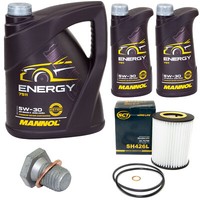 MotoröL Set Mannol Energy 5W-30 7 Liter + ÖLfilter + Schraube FüR BMW X3 7Er 730