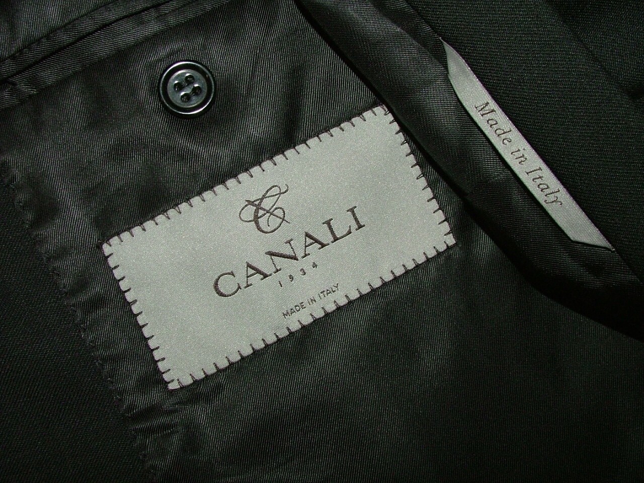 NEW WOT CANALI BLAZER SIZE 48 R 58 100percent WOOL MADE IN ITALY BLACK SOLID #460 image 6