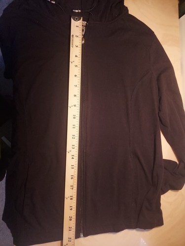 Danskin Now Hoodie Jacket Women's Size XL Black Long Sleeves Full Zip - 第 7/8 張圖片