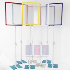 NEW ADJUSTABLE HEIGHT CUSTOM FLOOR DISPLAY STAND SIGN HOLDER POSTER FRAME A4 