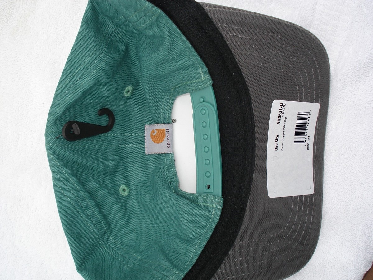 CARHARTT Logo Canvas 6-panel Hat Cap. Green/Gray 