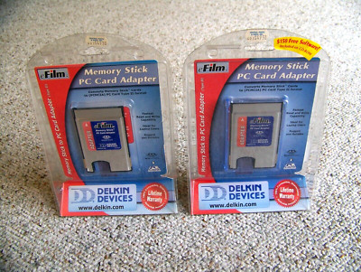 LOT of TWO NEW   Delkin eFilm Memory Stick PC Card Adapters