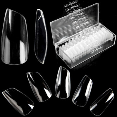 500 Lipstick Press-On Tips Fullcover Clear Nails Click-It Nailart Modellage 