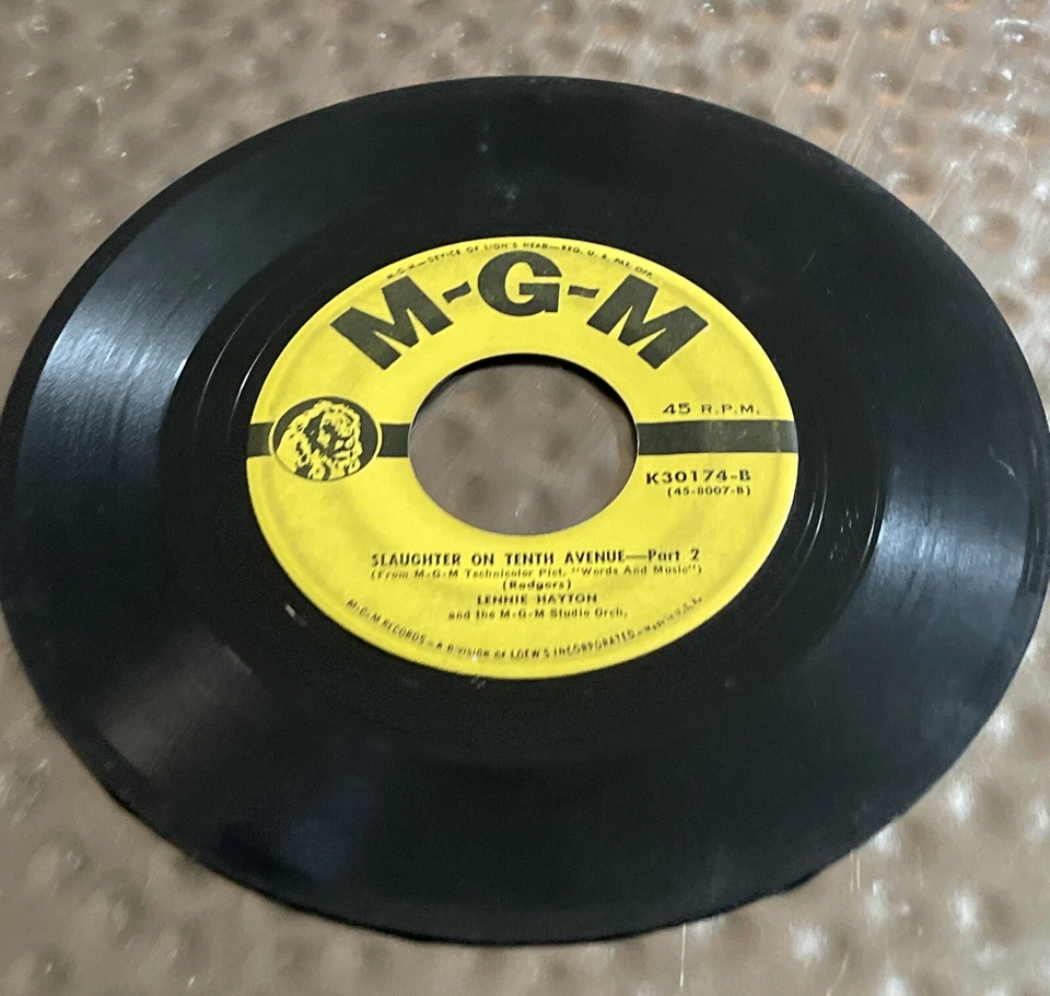LENNIE HAYTON SLAUGHTER ON TENTH AVENUE 45RPM 7” (K30174) - Image 3 of 4
