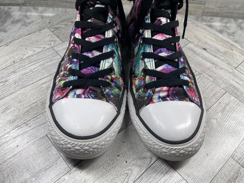 Converse CTAS Sneakers Men 9M Floral High Top Shoes Black Pink Satin Athletic - Picture 5 of 19