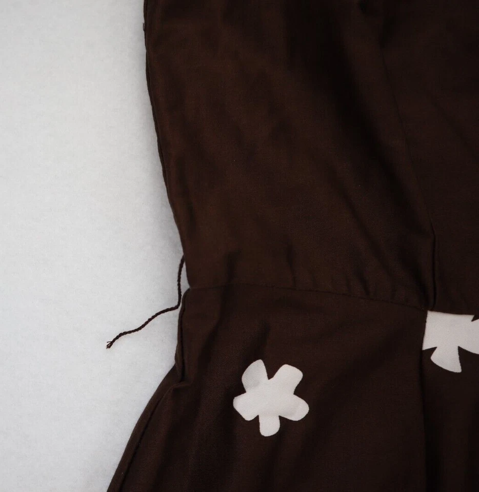 Vestido para mujer Studio I talla 10 marrón estampado floral línea A midi Foto 4 de 4