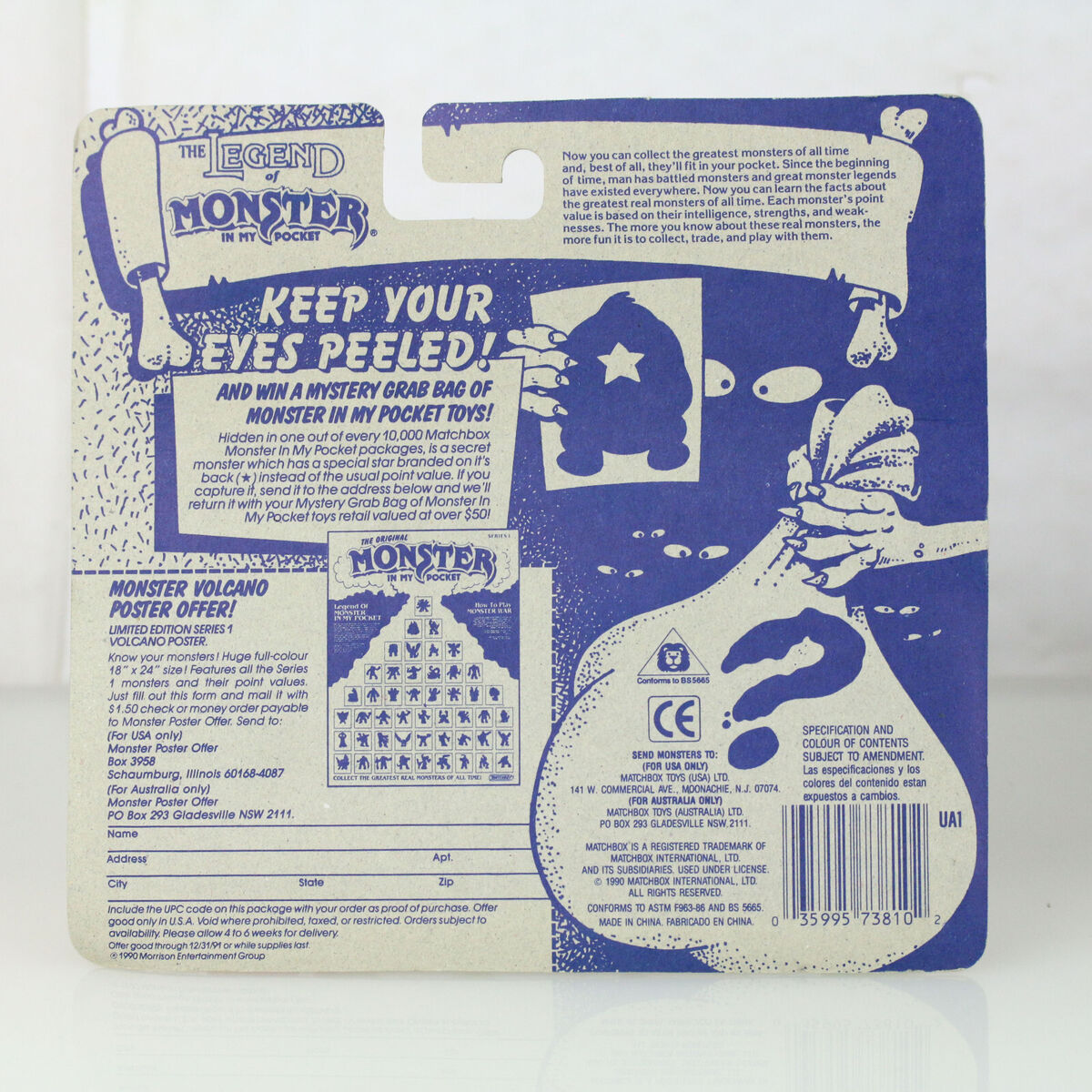 Vintage 1990 Monster In My Pocket Series 1 4-Pack Blister Vintage 1990 Monster In My Pocket Series 1 4-Pack Blister