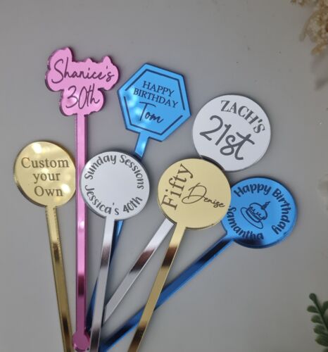 Personalised Drink Stirrers | Baby Shower | Baby Gifts | Swizzle Sticks | Custom - Photo 1/10