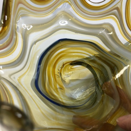 Vintage Art Glass Swan Bowl Vase Candy Dish Swirl Design MCM Decor - Picture 10 of 14