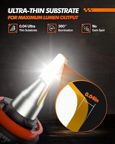 SEALIGHT H11 LED Headlight Bulbs Conversion Kit Low Beam 6000K White L1 2PCS US - Picture 5 of 12