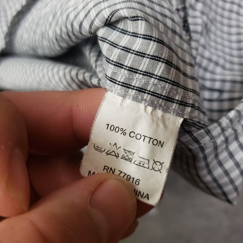 Camicia lavanderia inglese uomo grande grigia manica lunga bottoni check casual adulto* - Foto 8 di 11