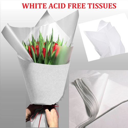 White Acid Free Tissue Paper Large Packing Wrapping Sheets Crafts Arts 50x75cm - Picture 2 of 10