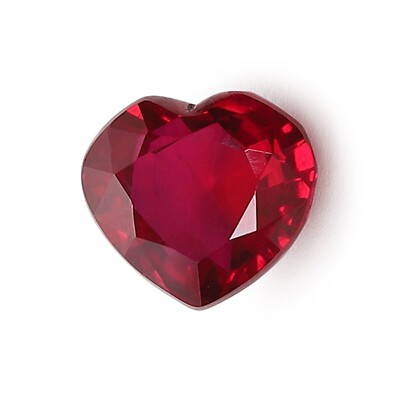27.65 Ct Natural Flawless Heart Cut Burmese Red Ruby Certified Loose Gemstone
