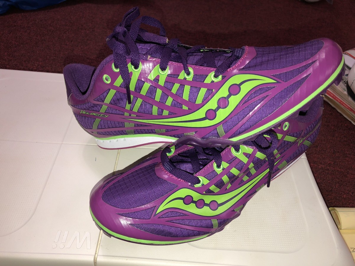 Women Saucony Velocity Spike Track Shoes Size 10 Purple Color Nice Condition
