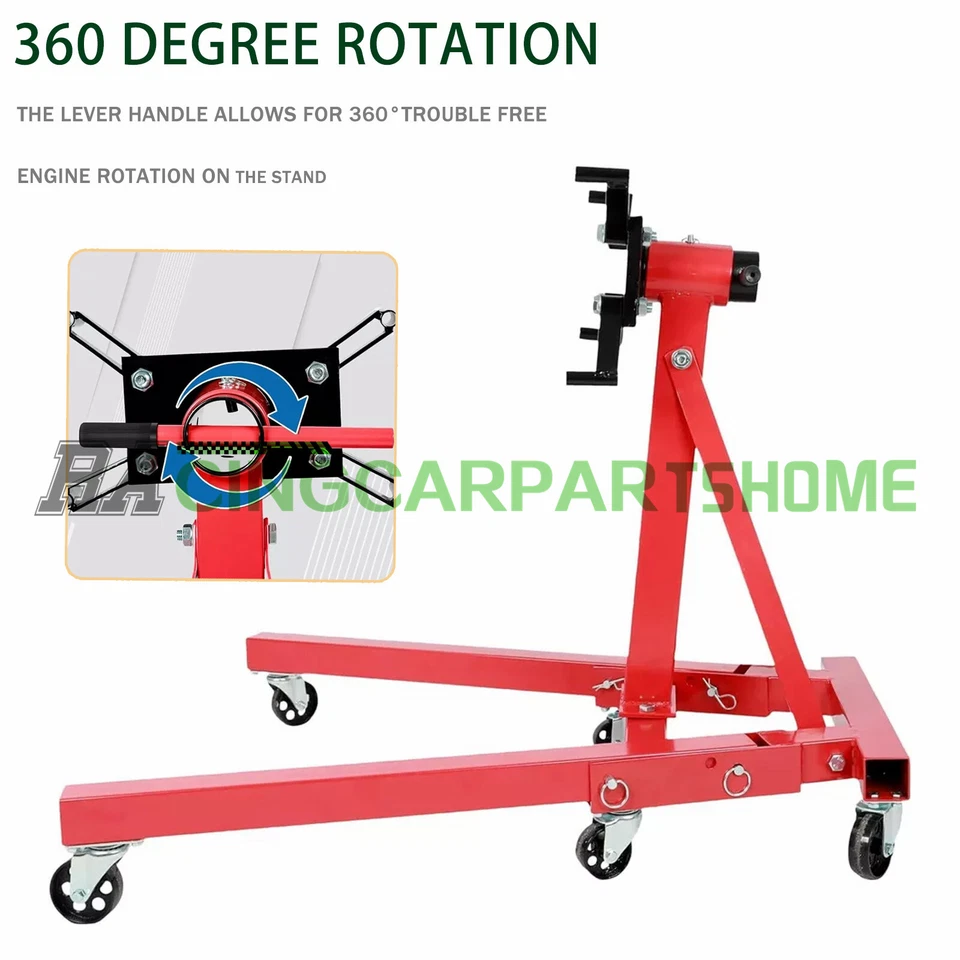 3000 LBS Folding Engine Stand Vehicle Engine Block Stand 360 Degree Head Foto 4 de 4