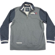 Walt Disney World WDW 71 Men's Gray/Navy Embroidered Pullover 1/4 Zip   LARGE