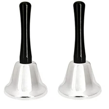 2 Pack Hand Bell with Handle for Pets Patients Wedding Dinner School