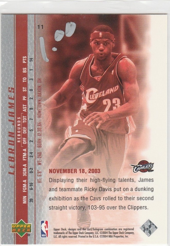 2003-04 RC LEBRON JAMES ⑥ Lebron James Basketball Card LeBron