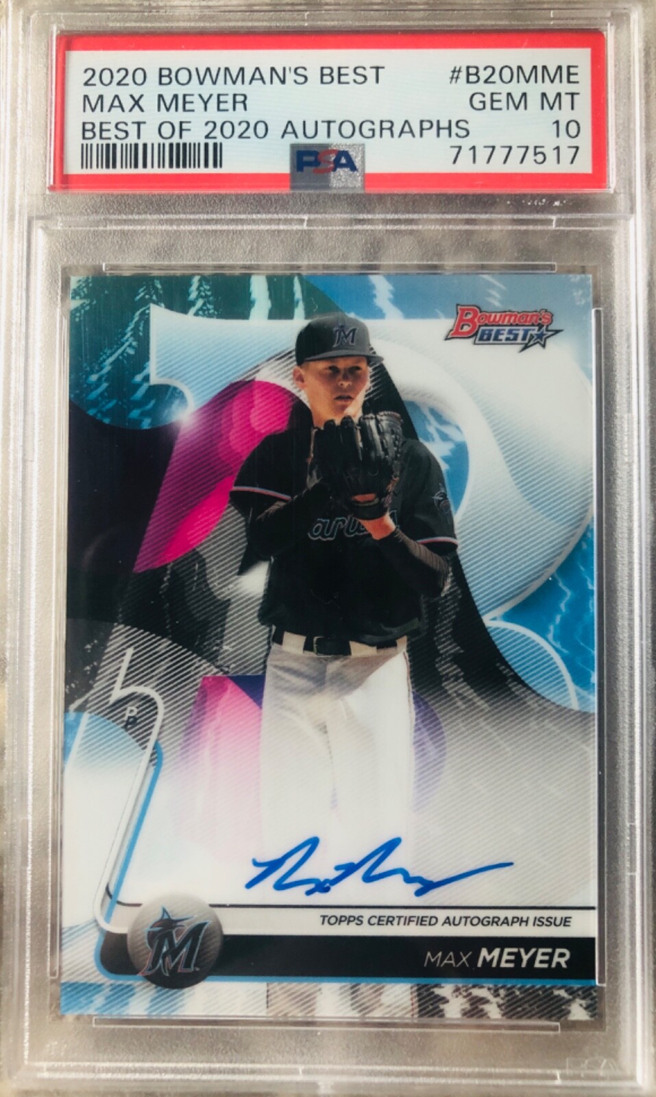 2020 Bowman's Best MAX MEYER Best of 2020 Auto #B20-MME PSA 10 POP 15