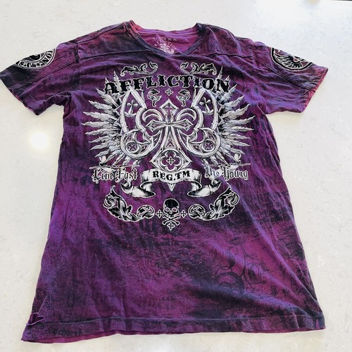 Affliction Purple Tie Dye Men's Graphic 
