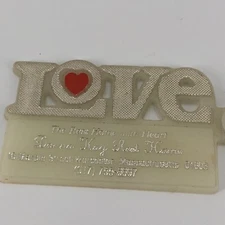 Vtg Donna Kay Rest Home Love Advertising Glow in the Dark Keychain Worcester, MA